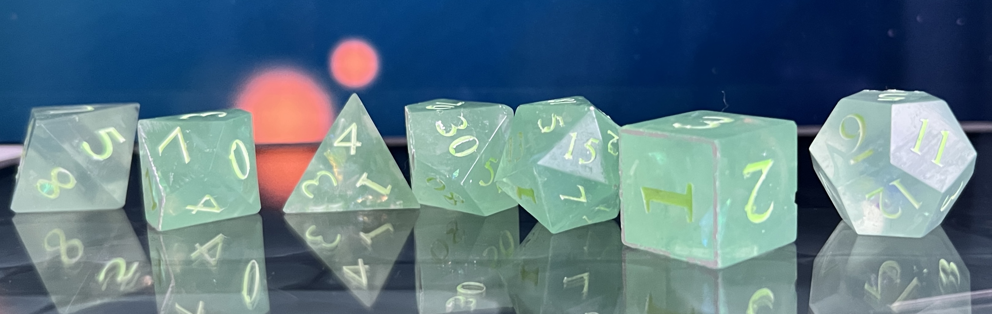 Green dice set